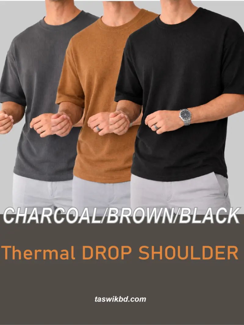 Charcoal Brown Black - Thermal Drop Shoulder