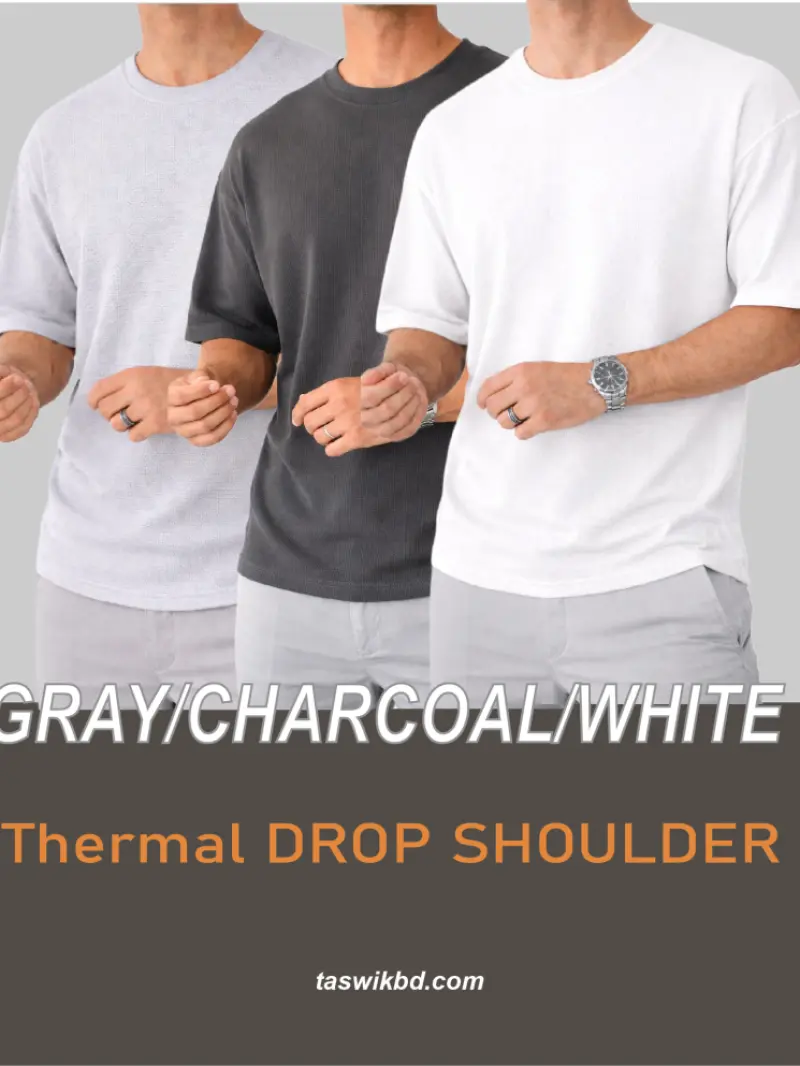 Gray charcoal Black - Thermal Drop Shoulder