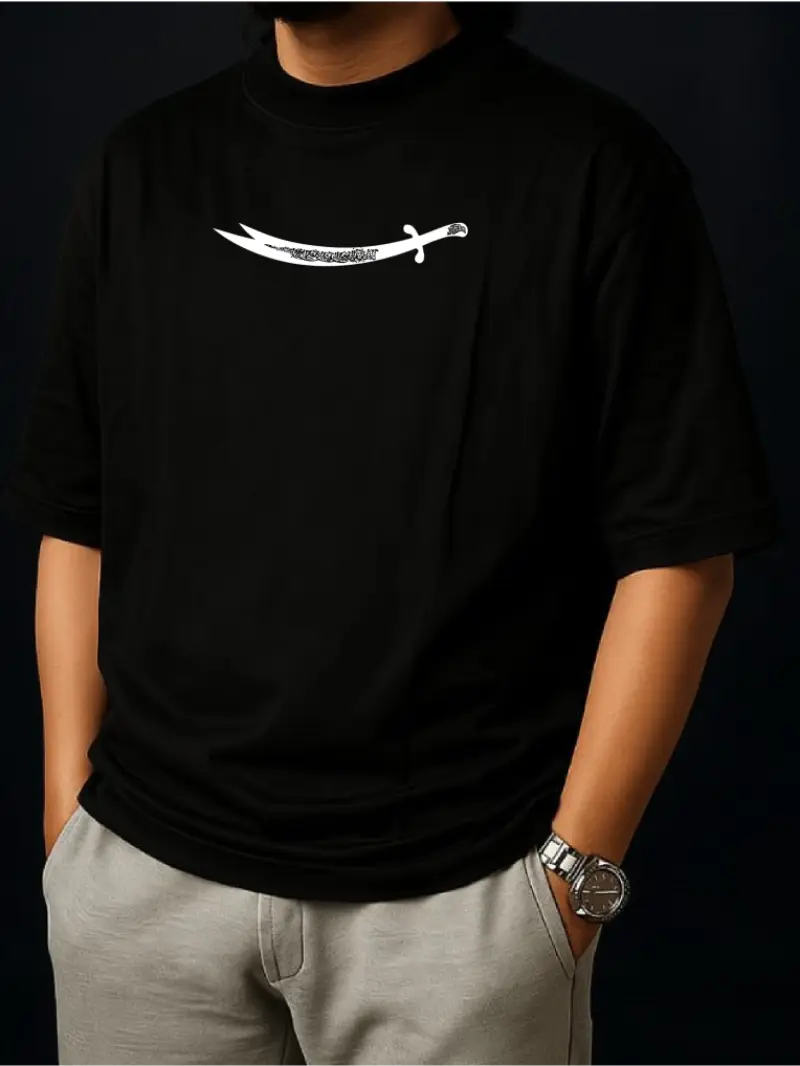 Black - Zülfüqar Drop Shoulder T-shirt